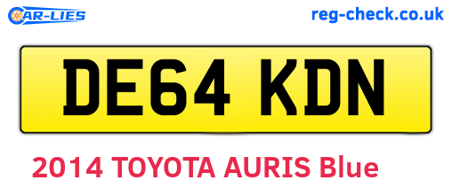 DE64KDN are the vehicle registration plates.