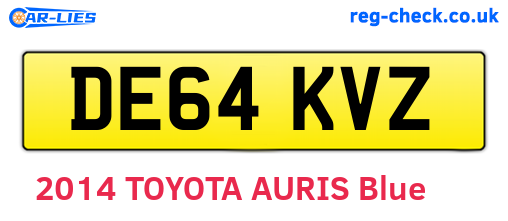 DE64KVZ are the vehicle registration plates.