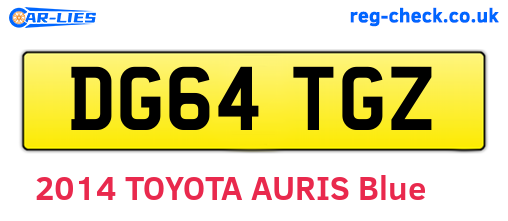 DG64TGZ are the vehicle registration plates.