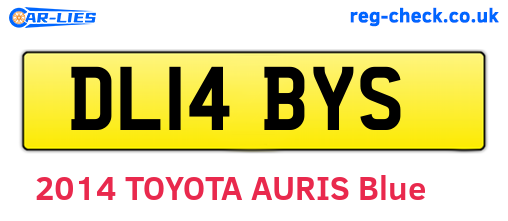 DL14BYS are the vehicle registration plates.