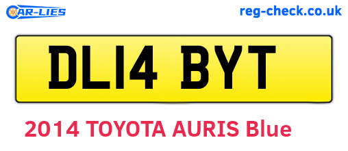 DL14BYT are the vehicle registration plates.
