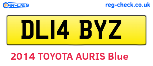 DL14BYZ are the vehicle registration plates.
