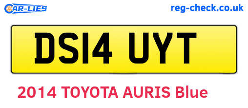 DS14UYT are the vehicle registration plates.