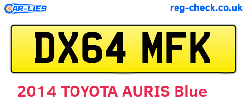 DX64MFK are the vehicle registration plates.