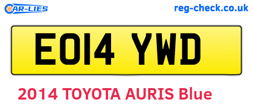 EO14YWD are the vehicle registration plates.