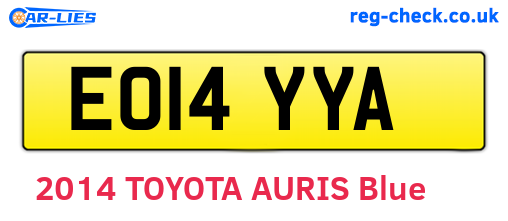 EO14YYA are the vehicle registration plates.