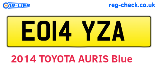 EO14YZA are the vehicle registration plates.