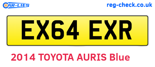 EX64EXR are the vehicle registration plates.