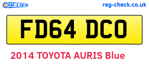 FD64DCO are the vehicle registration plates.