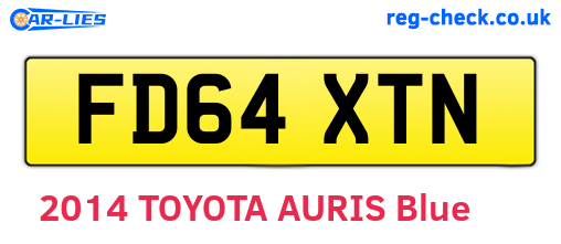 FD64XTN are the vehicle registration plates.