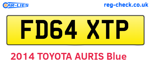 FD64XTP are the vehicle registration plates.