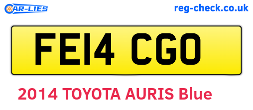 FE14CGO are the vehicle registration plates.