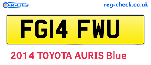 FG14FWU are the vehicle registration plates.