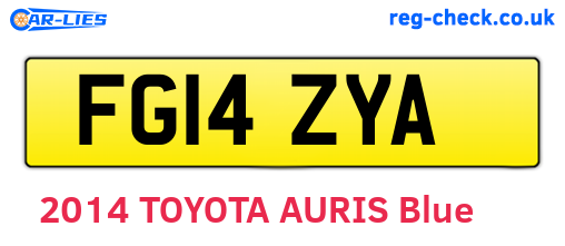 FG14ZYA are the vehicle registration plates.