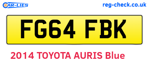 FG64FBK are the vehicle registration plates.