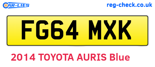 FG64MXK are the vehicle registration plates.