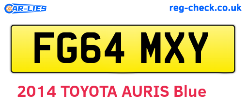 FG64MXY are the vehicle registration plates.