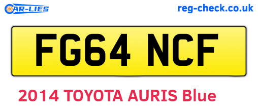 FG64NCF are the vehicle registration plates.