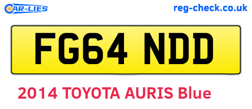 FG64NDD are the vehicle registration plates.