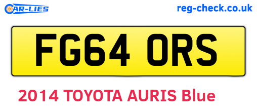 FG64ORS are the vehicle registration plates.