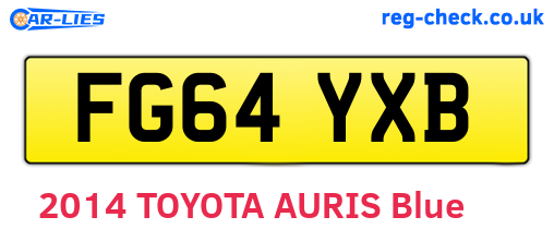 FG64YXB are the vehicle registration plates.