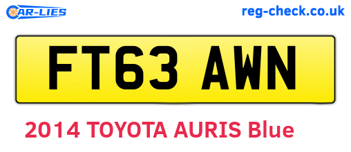 FT63AWN are the vehicle registration plates.