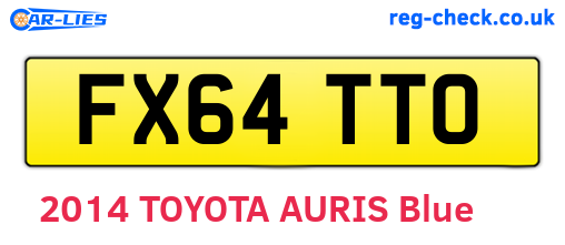 FX64TTO are the vehicle registration plates.