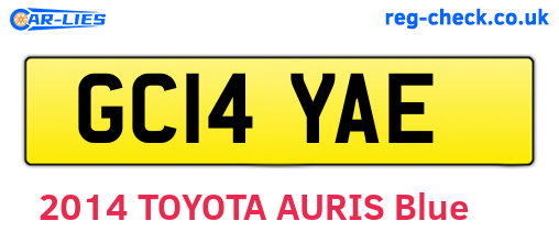 GC14YAE are the vehicle registration plates.
