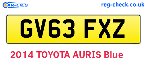 GV63FXZ are the vehicle registration plates.