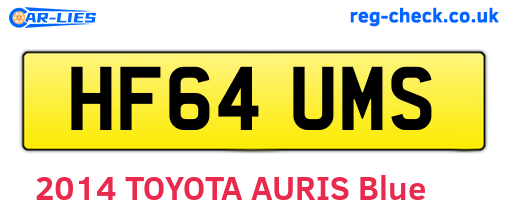 HF64UMS are the vehicle registration plates.