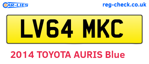 LV64MKC are the vehicle registration plates.