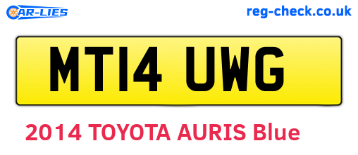 MT14UWG are the vehicle registration plates.