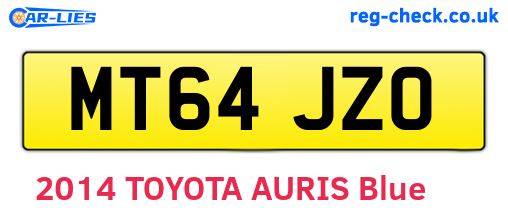 MT64JZO are the vehicle registration plates.