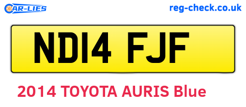ND14FJF are the vehicle registration plates.