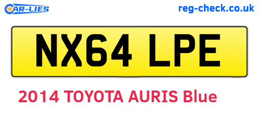 NX64LPE are the vehicle registration plates.