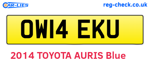 OW14EKU are the vehicle registration plates.