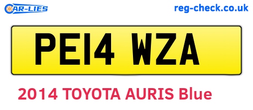 PE14WZA are the vehicle registration plates.