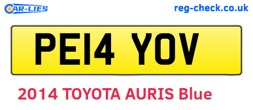 PE14YOV are the vehicle registration plates.