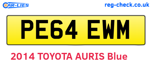 PE64EWM are the vehicle registration plates.