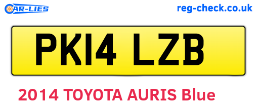PK14LZB are the vehicle registration plates.