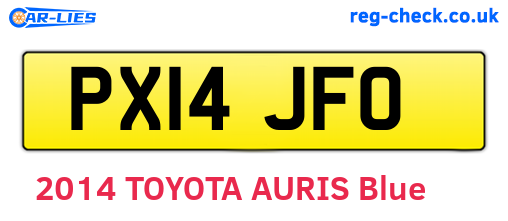 PX14JFO are the vehicle registration plates.