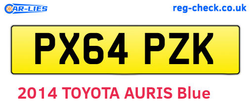 PX64PZK are the vehicle registration plates.