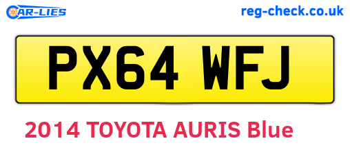 PX64WFJ are the vehicle registration plates.