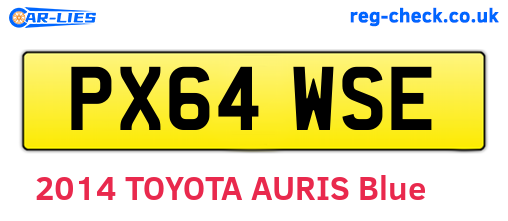 PX64WSE are the vehicle registration plates.