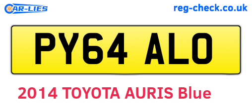PY64ALO are the vehicle registration plates.