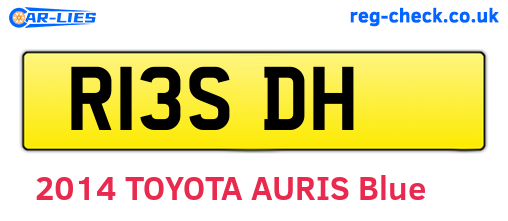 R13SDH are the vehicle registration plates.