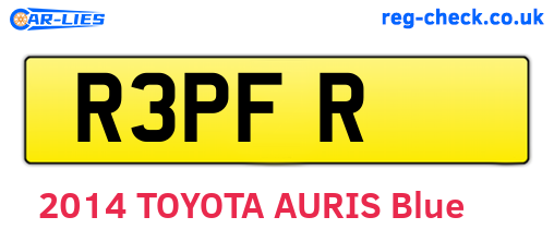 R3PFR are the vehicle registration plates.