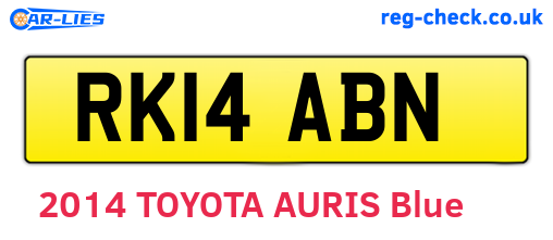 RK14ABN are the vehicle registration plates.