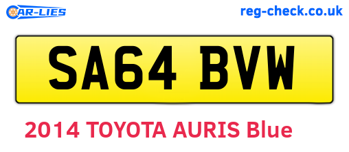 SA64BVW are the vehicle registration plates.