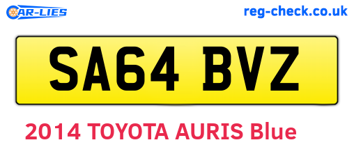 SA64BVZ are the vehicle registration plates.